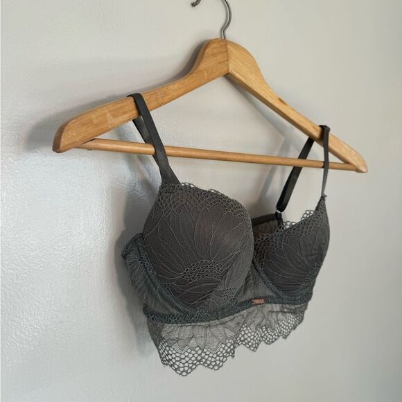SALE! Khaki Green Danskin Lace Underwire Bra Size 34C EUC - Picture 3 of 5